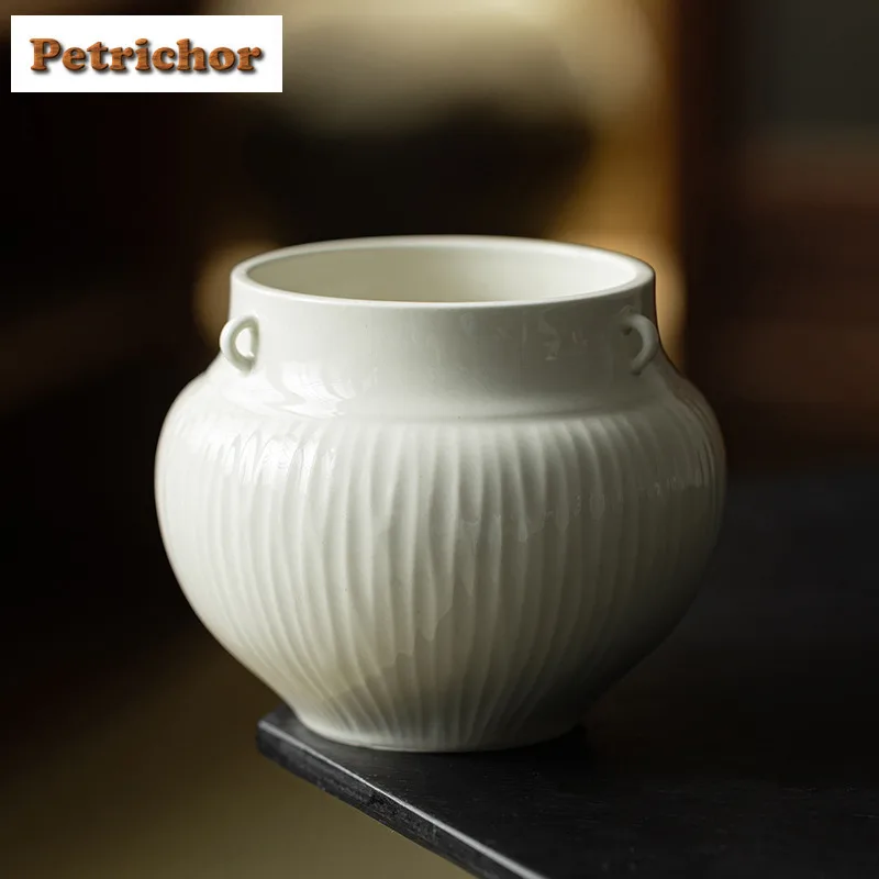 

Handmade Relief Lotus Jianshui Tea Cup Wash Tea Residue Bucket Tea Garbage Can Household Chaxi Chinese Tea Set Ornaments Craft