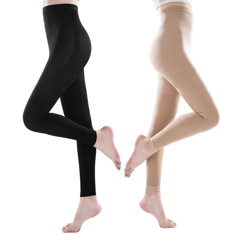 20-30mmHg Women Medical Compression Pantyhose Stockings Varicose Veins Footless Graduated Support Thighs Pantyhose Sleeve M-5XL