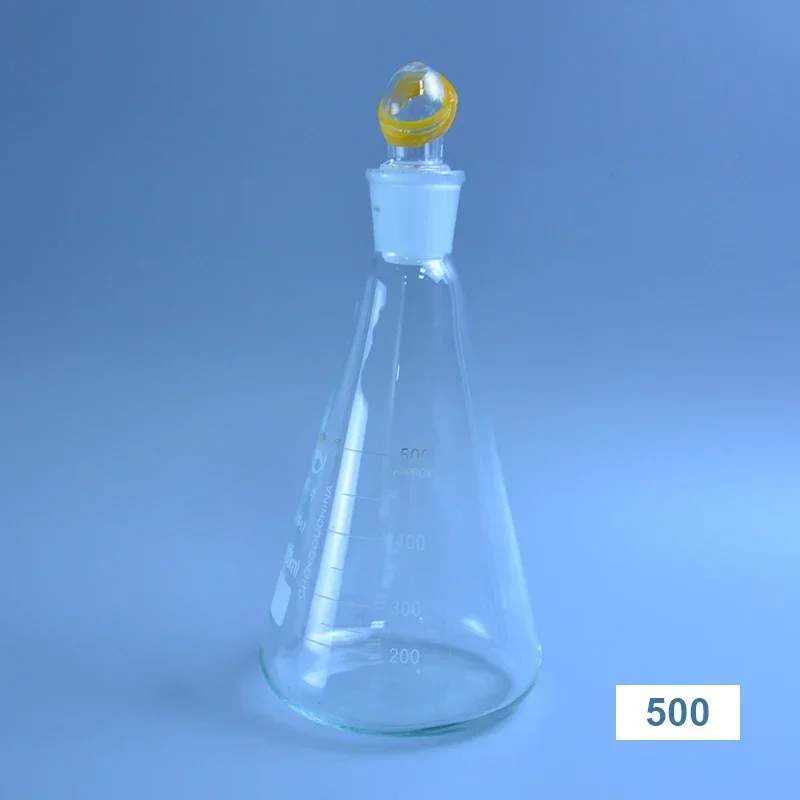 

DXY 500ml Glass Erlenmeyer Flask with Cap - Borosilicate 3.3 Conical Flask for Laboratory Use