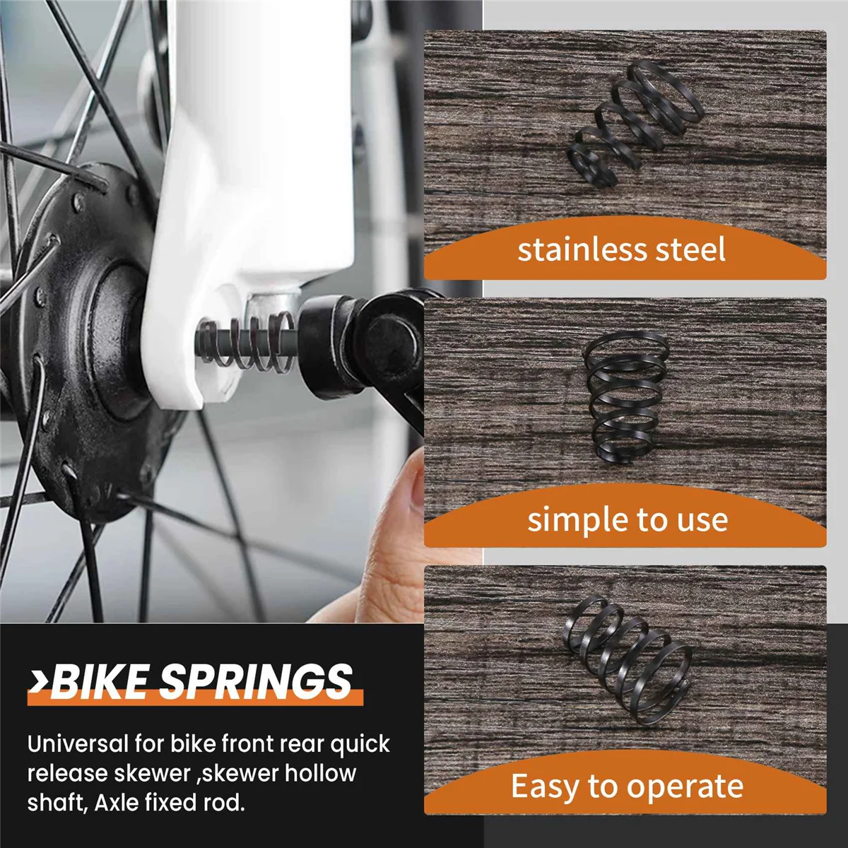 AA84 10Pcs Bike Wheel Skewer Springs Universal Quick Release Bike Wheel Skewer Springs Shaft