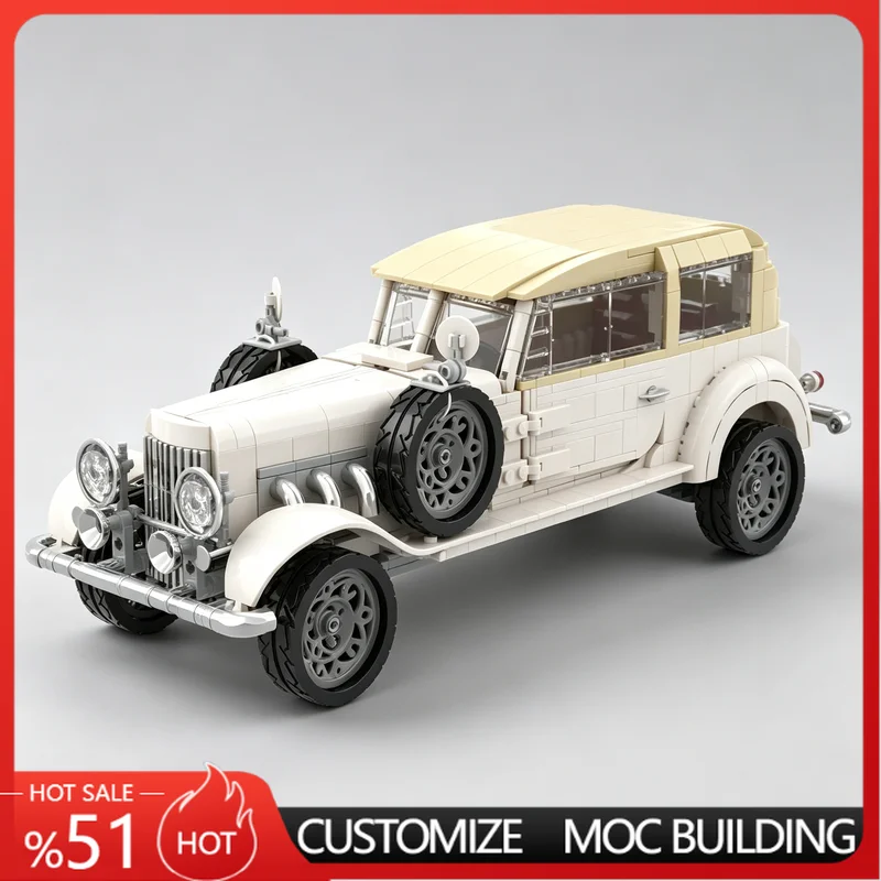 1346 PCS Classic Vintage Car Model Creative Creative DIY Building Blocks Educational Assembly Toy Birthday Special Gift For funs