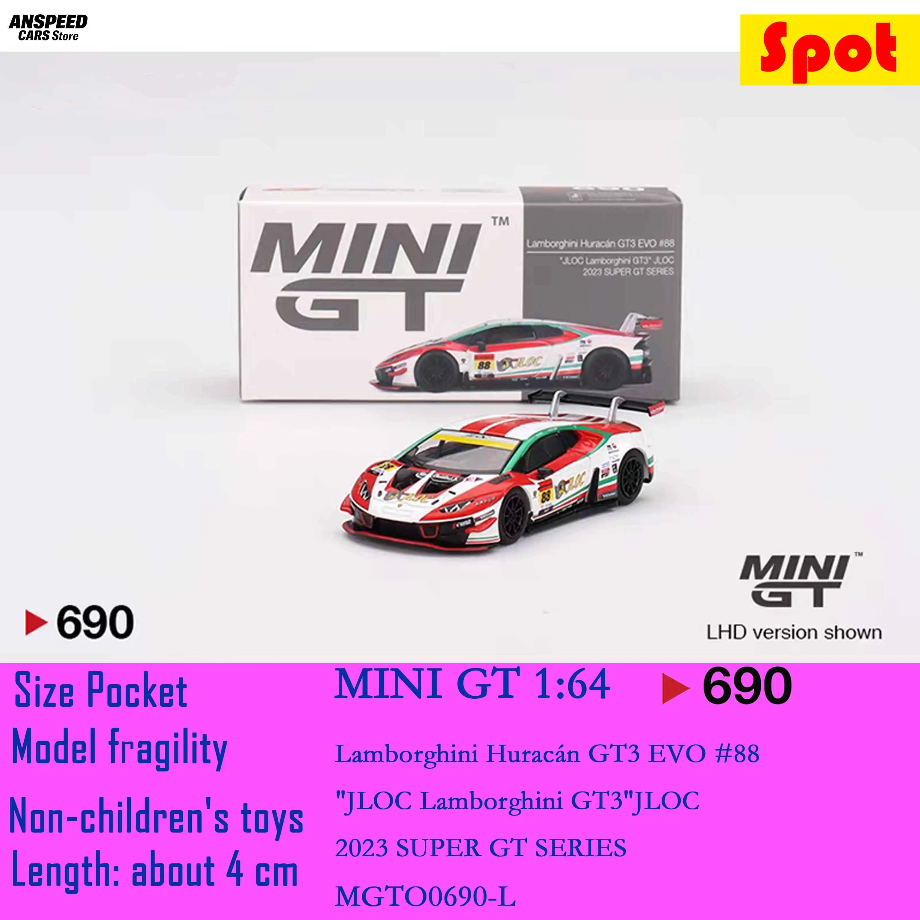 minigt-1-64-lamborghini-huracan-gt3-evo2-690-genuine-alloy-diecast-model-collectible-birthday-gift