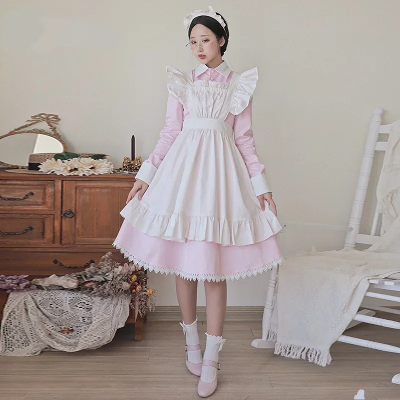 Tenue de femme de chambre japonaise noire et blanche à manches courtes, jolie robe lolita douce pour fille, ensemble uniforme de femme de chat sexy