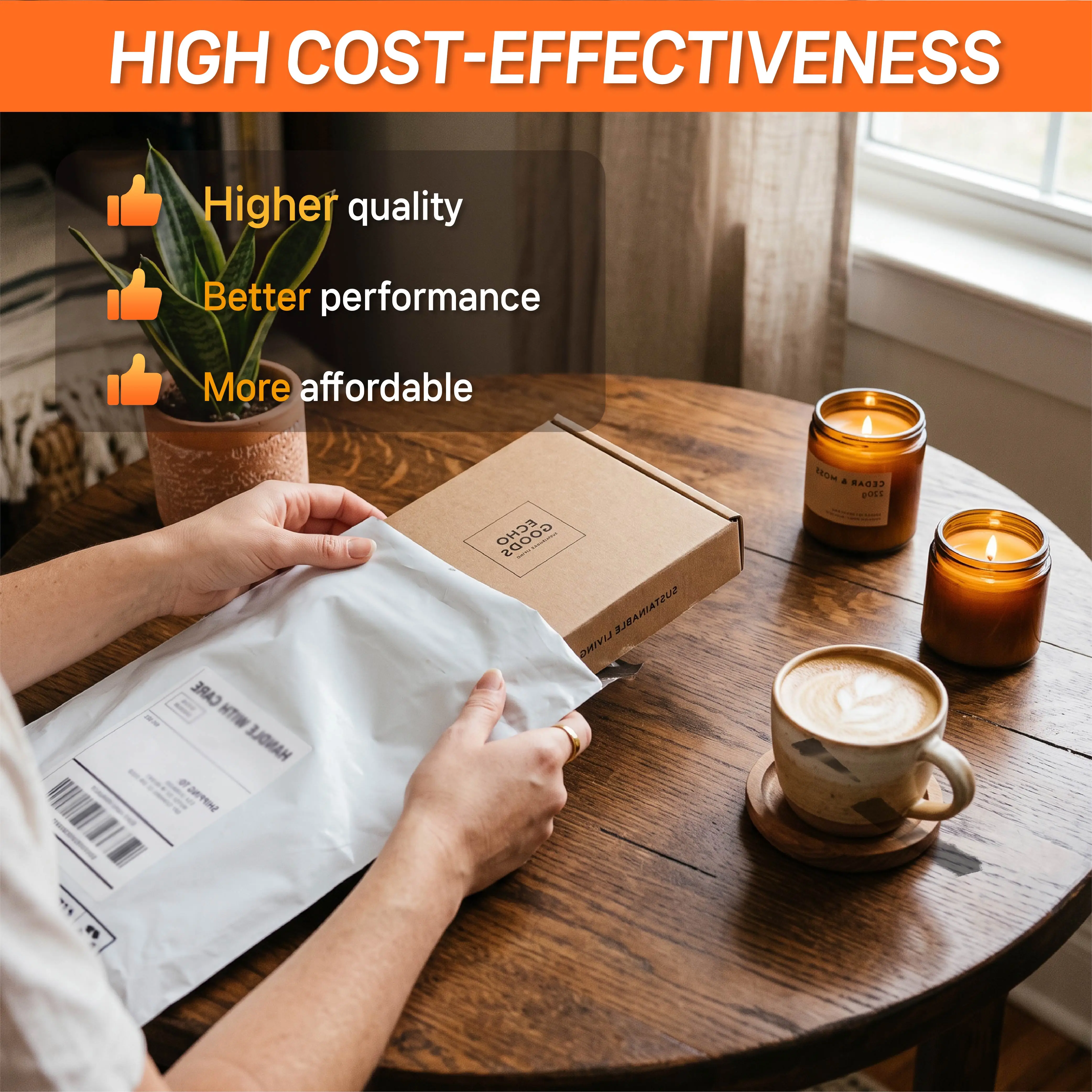 100Pcs Poly Mailers, Durable White Self-Seal Shipping Envelopes. Waterproof Tear-Resistant PE Mailing Bags with Strong Adhesive. Lightweight and Cost-Effective, Ideal for Small Business Daily Commodit image 2