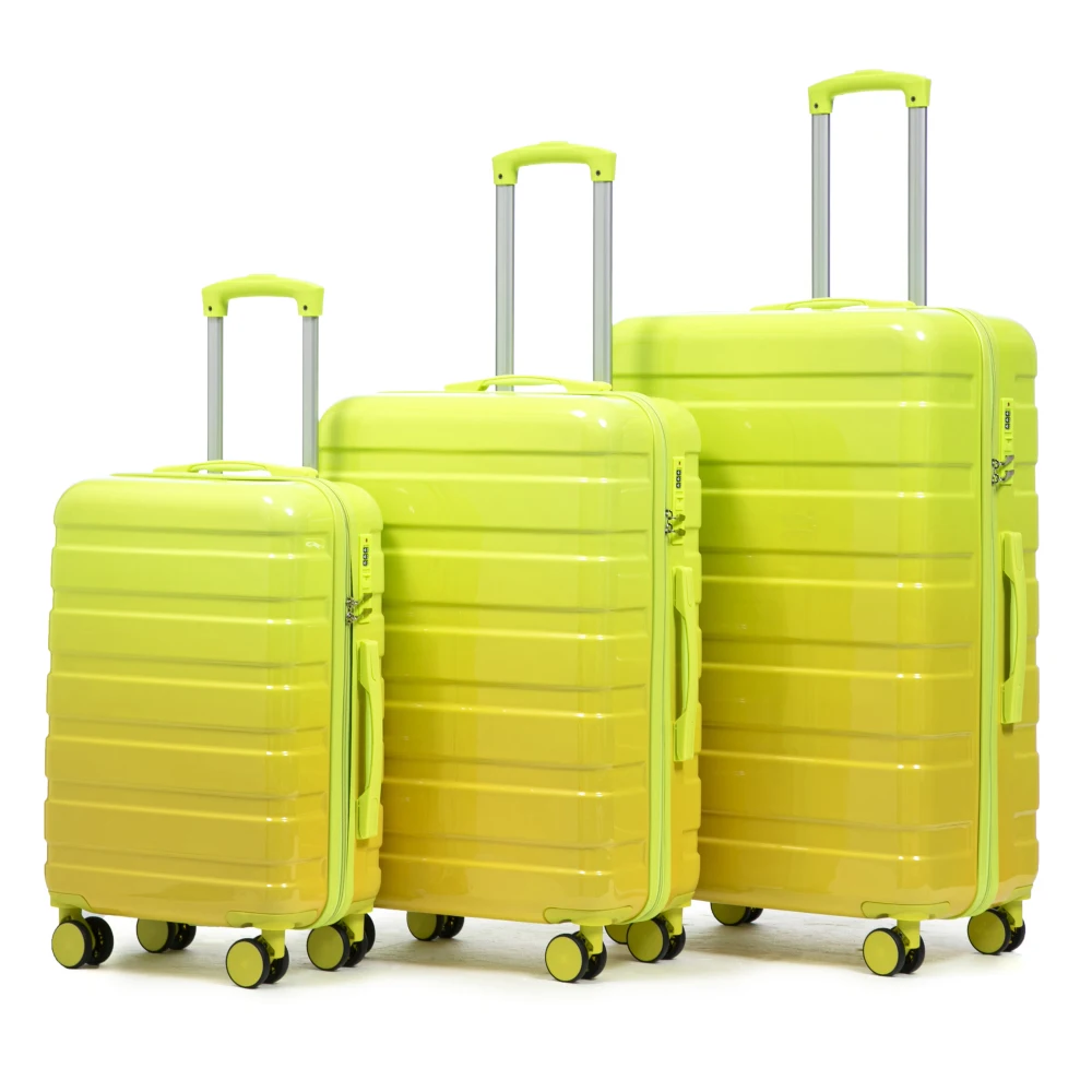 

2 Piece PC Hardshell Luggage Set 14/20 Inch Gradient Color with Spinner Wheels Combination Lock Lightweight Travel Luggage