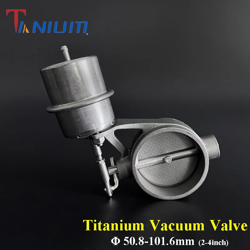 Universal 51-101.6mm Titanium Exhaust Muffler Vaccum exhaust control valve set with vacuum actuator