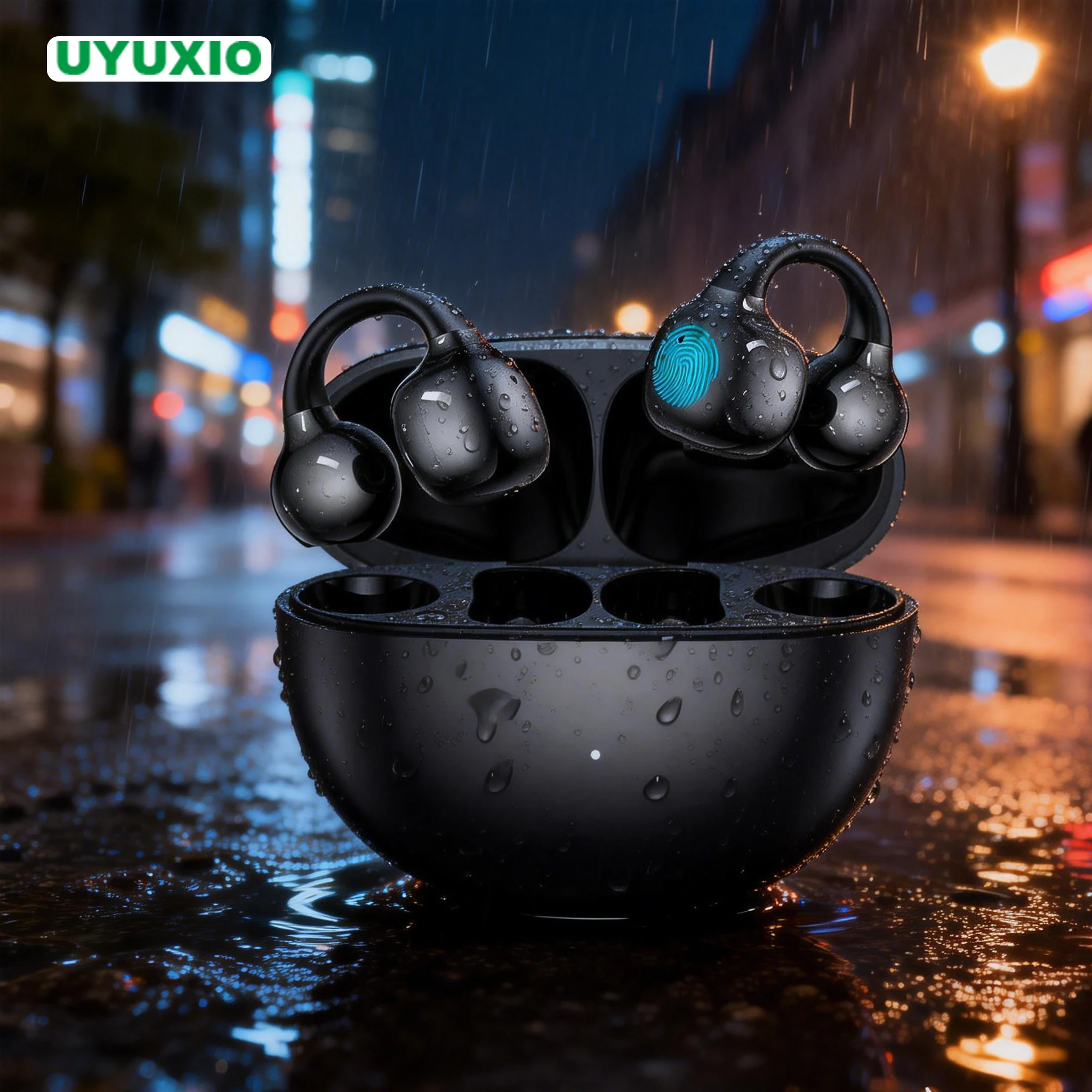 

Беспроводные наушники UYUXIO с 72 часами воспроизведения, открытым ухом, длительным сроком службы батареи, наушники BT 5,4, клипсы OWS, наушники-вкладыши для спорта