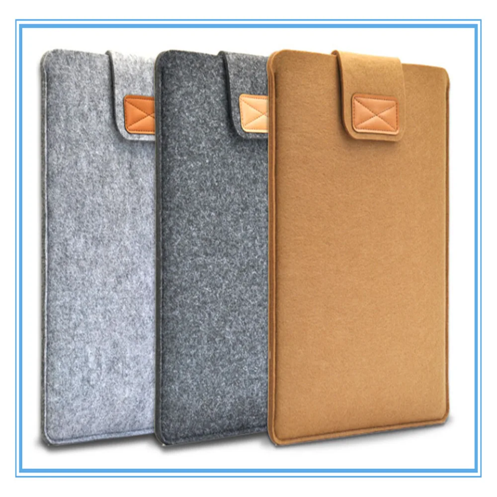 Simple Style Wool Felt Laptop Sleeve Slim Light Shape Laptop Business Bag