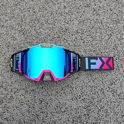 Gogle narciarskie FXR dwuwarstwowe przeciwmgielne UV400 Snowboard gogle śnieżne okulary do skuterów śnieżnych okulary Outdoor Sport narciarstwo