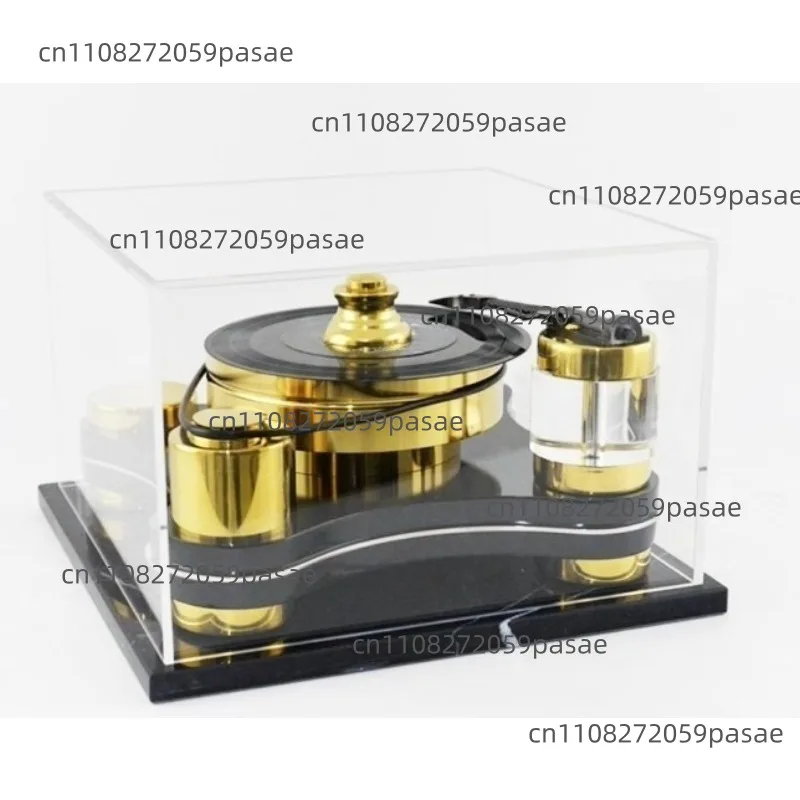 Speaker: Modern simple silver metal subwoofer, desktop living room, retro ornaments, model room, soft speaker
