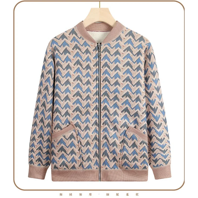 الخريف والشتاء سترة سستة سترة جيب جولة الرقبة طويلة الأكمام سترة أعلى