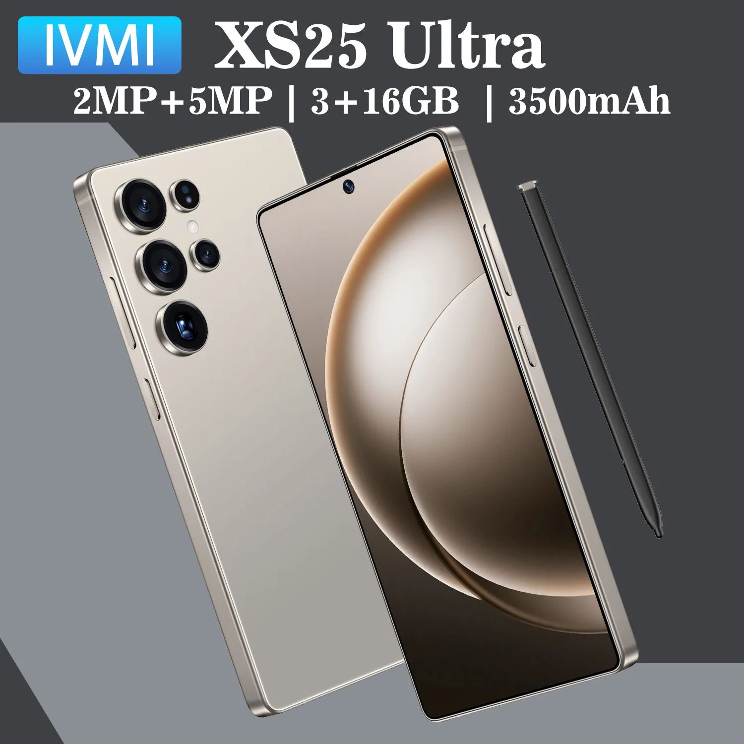 Smartphone IVMI Global Vision XS25 Ultra Android 3GB RAM 16GB ROM Tela de 6.9 Polegadas Dual SIM Rede 4G Câmeras de 2+5MP