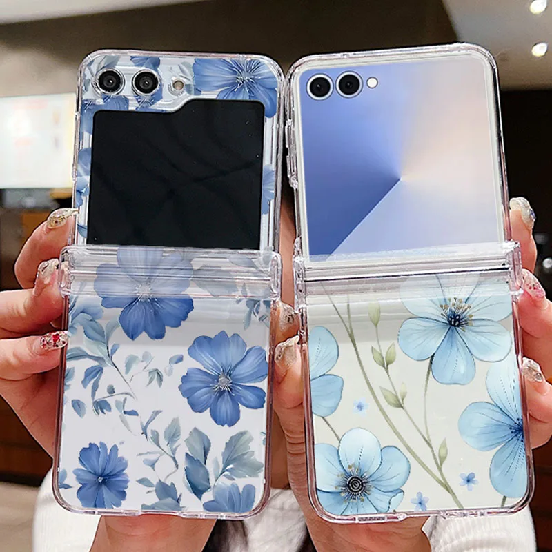 Schmetterlingsblumen-Klarhülle für Samsung Galaxy Z Flip 8 7 FE 6 5 4 3 5G Faltbare Hartschale für Samsung Z Flip7 Flip6 Flip8