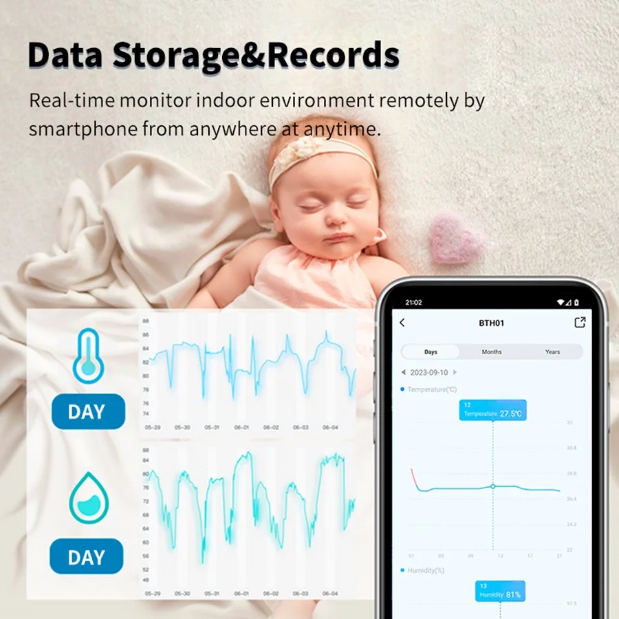 Sensor de temperatura y humedad Tuya Zigbee/WiFi, termómetro conectado al hogar, Compatible con Smart Life, asistente de Google Alexa