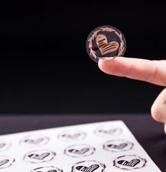 100pcs Clear Bronzing Heart Stickers 1.26 Inch Round Envelope Sealing Label for Wedding Party Invitation Card Gift Decor Tags