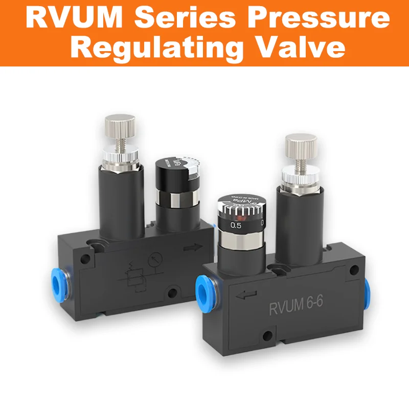 Миниатюрный пневматический редукционный клапан серии RVUM RVUM4-4 RVUM6-6, регулируемый клапан управления давлением воздуха.