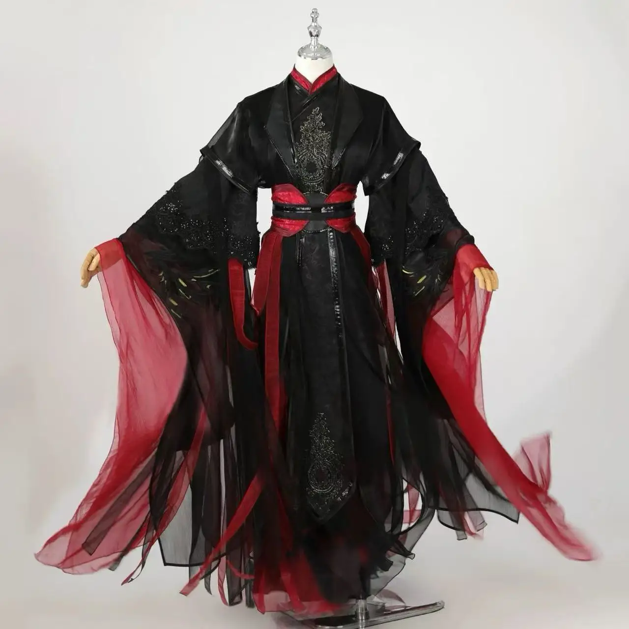 

Dark Black Men's Hanfu Classic Tianguan Cifu Cosplay Costume Niche Anime Game COS Suit Carnival Event Street Martial Arts Outfit