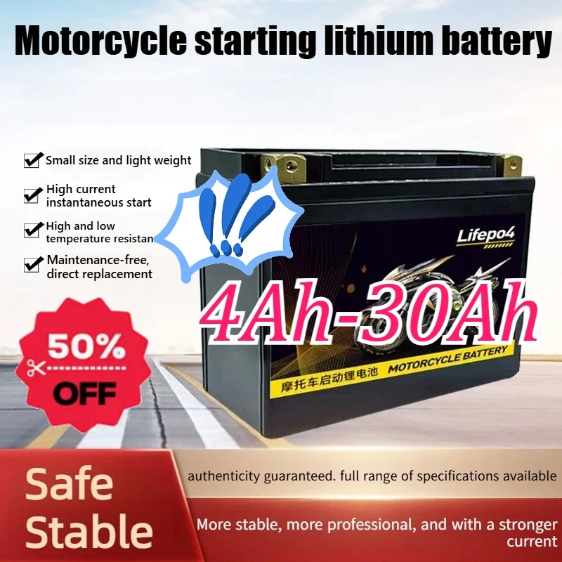 for 12V 30Ah Motorcycle Li-ion Battery Maintenance-Free Start Battery for Yamaha for Suzuki High Performance for Scooter Cruiser