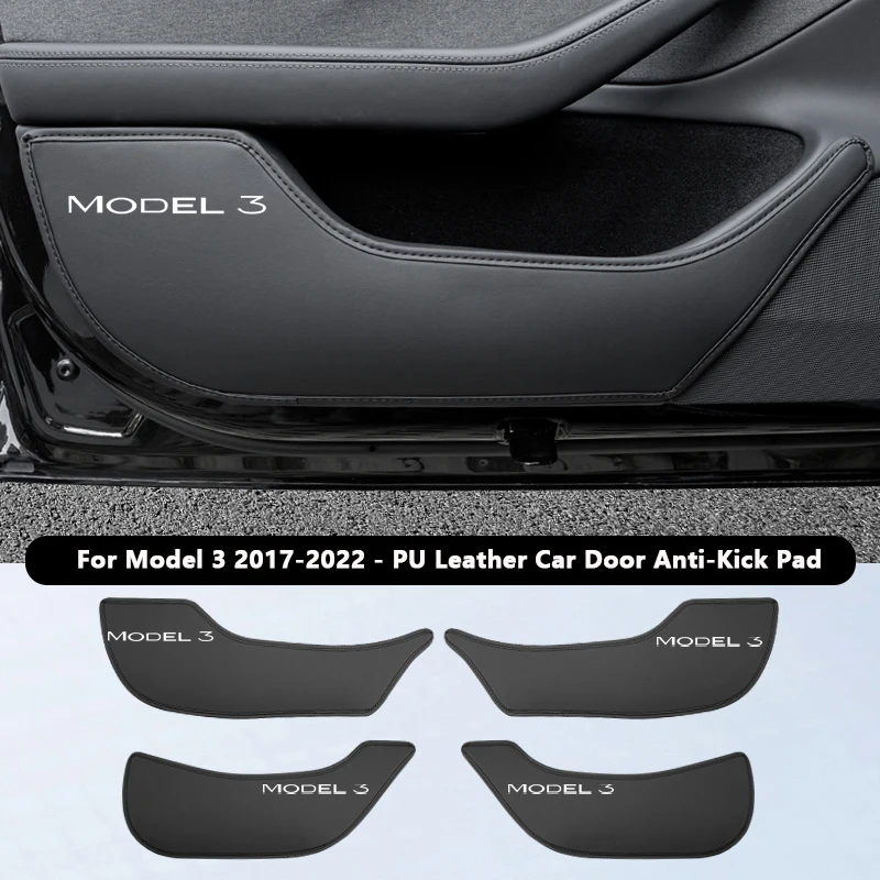 Für Tesla Model Y Juniper Model YL Model 3 Auto-Tür-Anti-Kick-Pad Leder-Seitentürpaneel-Schutz Anti-Kratz-Autodekoration – Detail 10