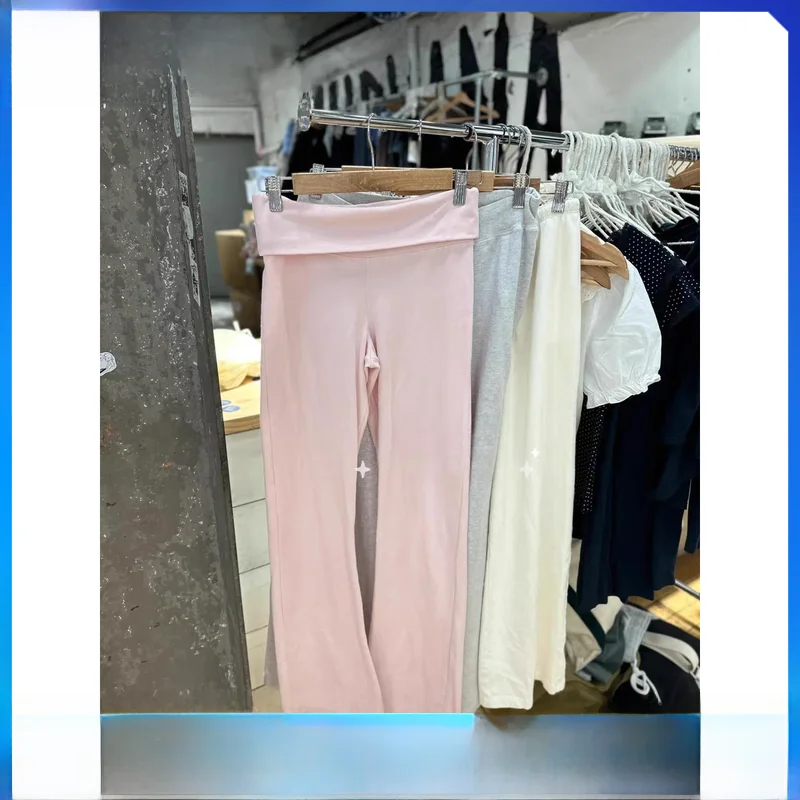 Amerikanische Sle Reine Farbe Rosa Yoga Hosen frauen Abnehmen Glocke Bot Casual Hosen Marke Neue Sle Hohe Taille Fit