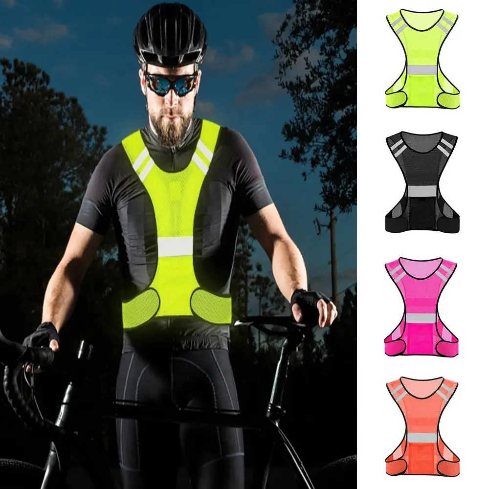 Polyester Night Riding Vests Walking Safety Running Reflective Vest Highlight Elastic Webbing Reflective Safety Vest