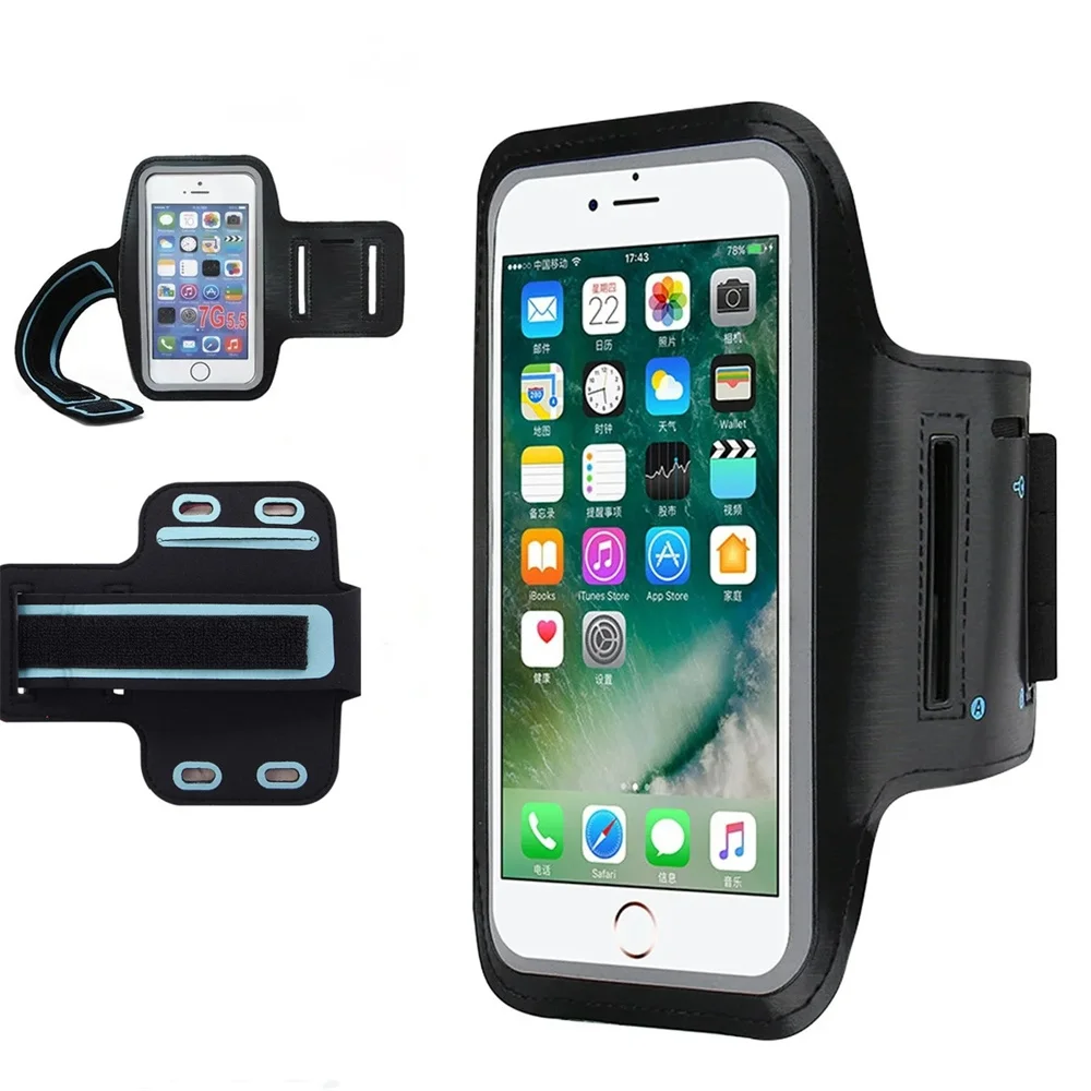 Brazalete para teléfono móvil, deportivo, para exteriores, soporte inteligente para teléfono de 5.5 pulgadas, bolsa para correr, funda para brazo, compatible con Samsung y iPhone.