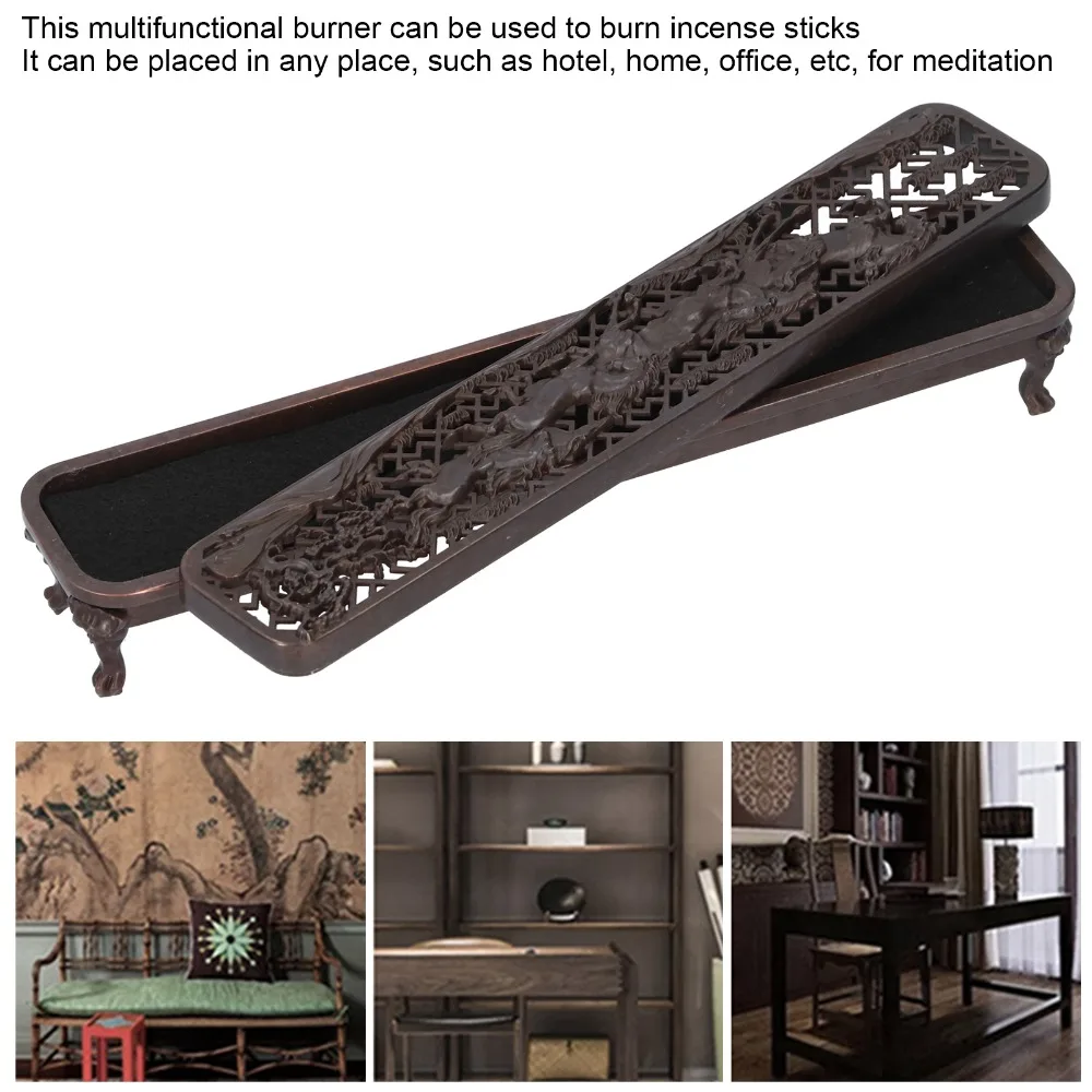 3pcs Brass Alloy Incense Burner Box Ash Control Spill-Proof Incense Ash Catcher Antique Incense Holder Case Home Meditation