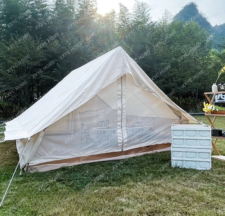 

Outdoor Exquisite Camping Tent Multi-Person Camp Herringbone Tent Waterproof Cotton Self-Driving House Tent