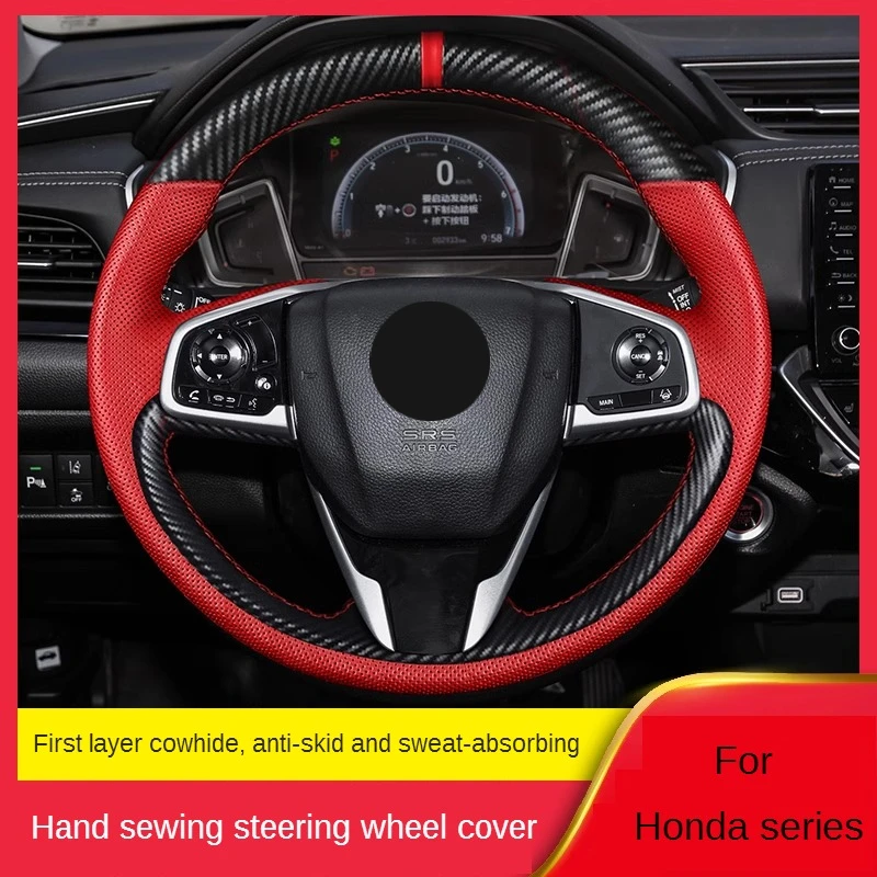 DIY Leather Hand Sewn Steering Wheel Cover for Honda Civic  XRV Crider  Envix BREEZE Accord VEZEL  CRV City