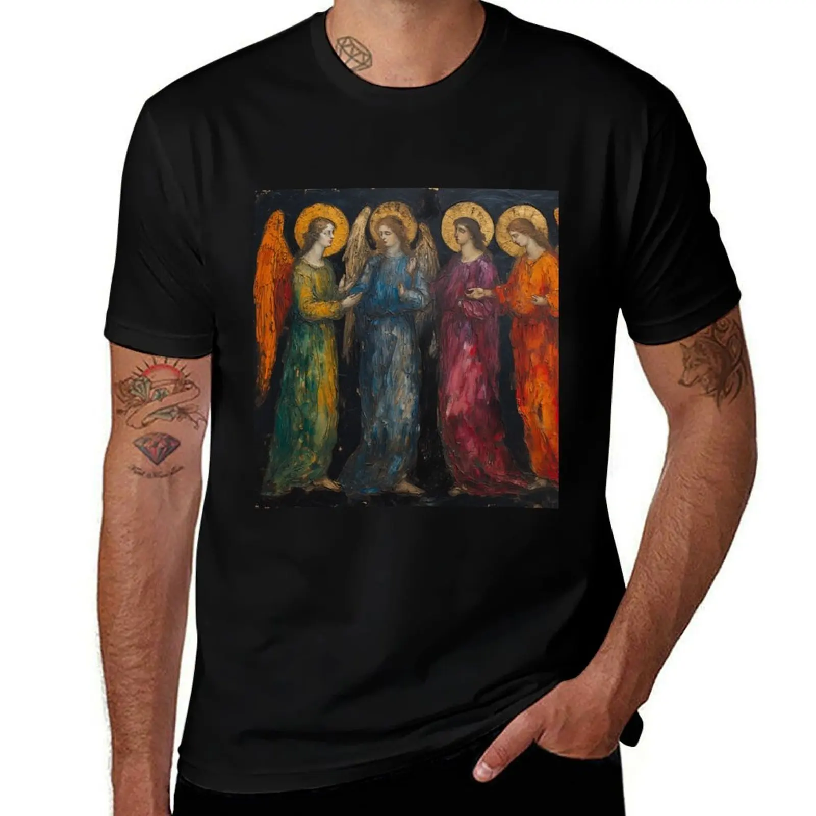 

Medieval Angels Art T-Shirt new edition cheap stuff blacks anime shirts men