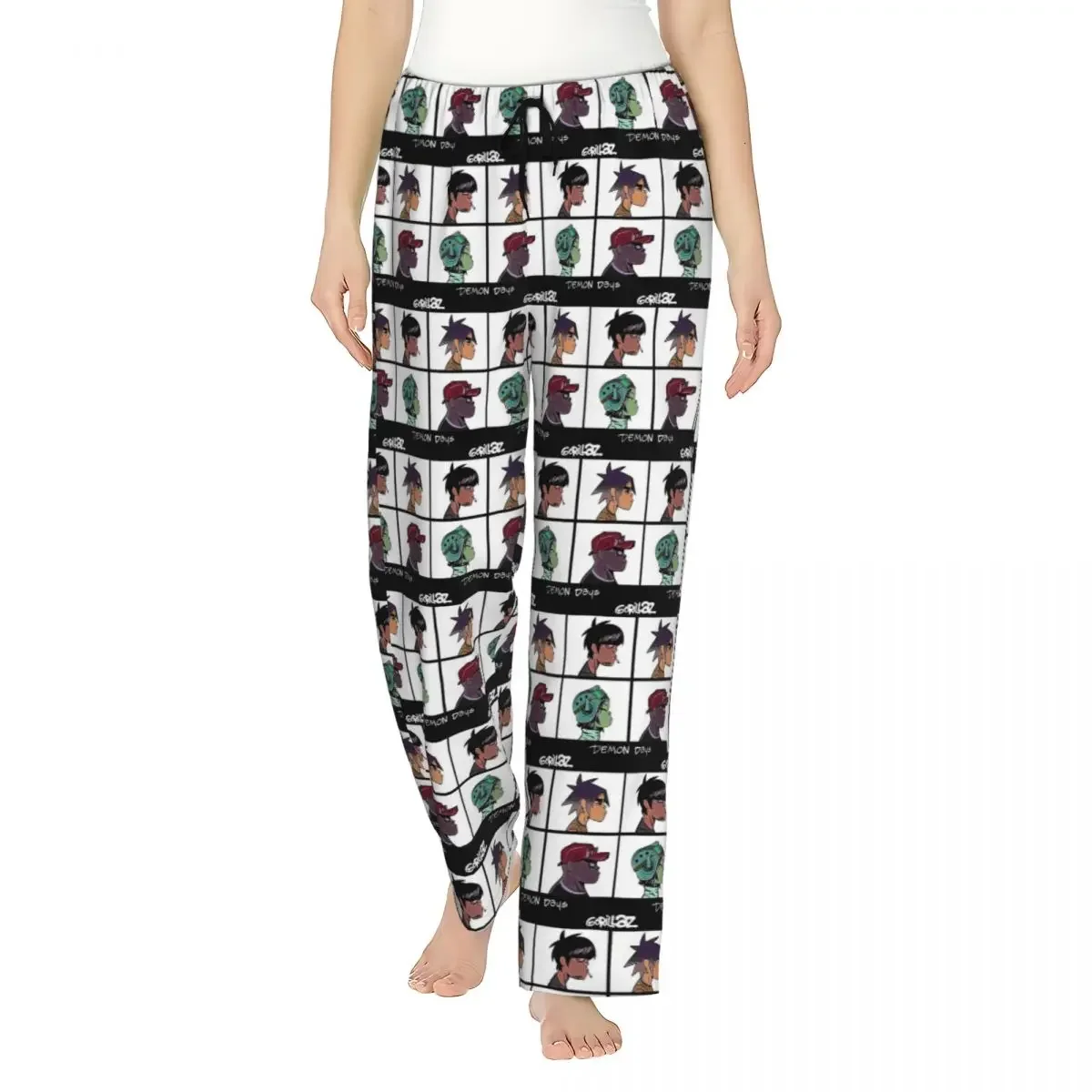 

Custom Music Band Gorillaz Women Pajama Pants Lounge Sleep Sleepwear Bottoms with Pockets
