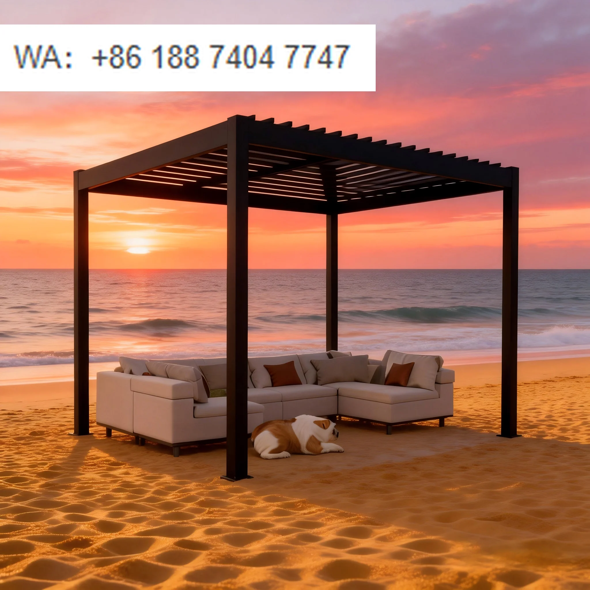 

Роскошная садовая беседка с моторизованной биоклиматической алюминиевой крышей, уличная пергола с поворотными ламелями, алюминиевая пергола для улицы