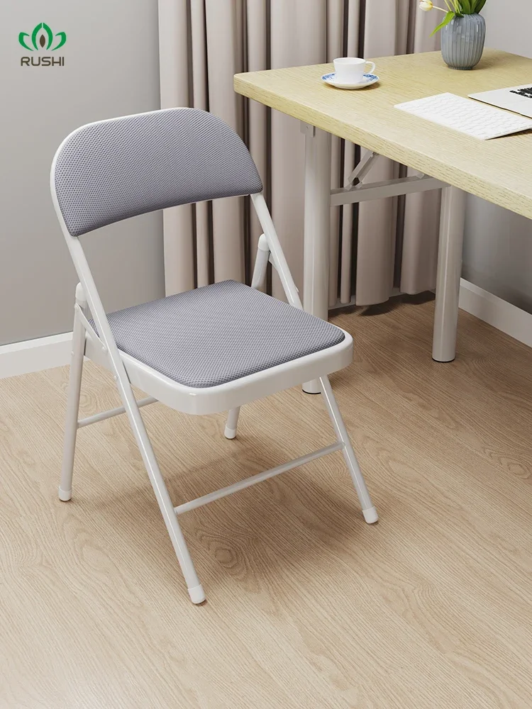 Foldable Home Bedroom Chair Dormitory College Student Stool Backrest Simple Small Dining Chair Office Computer Chair