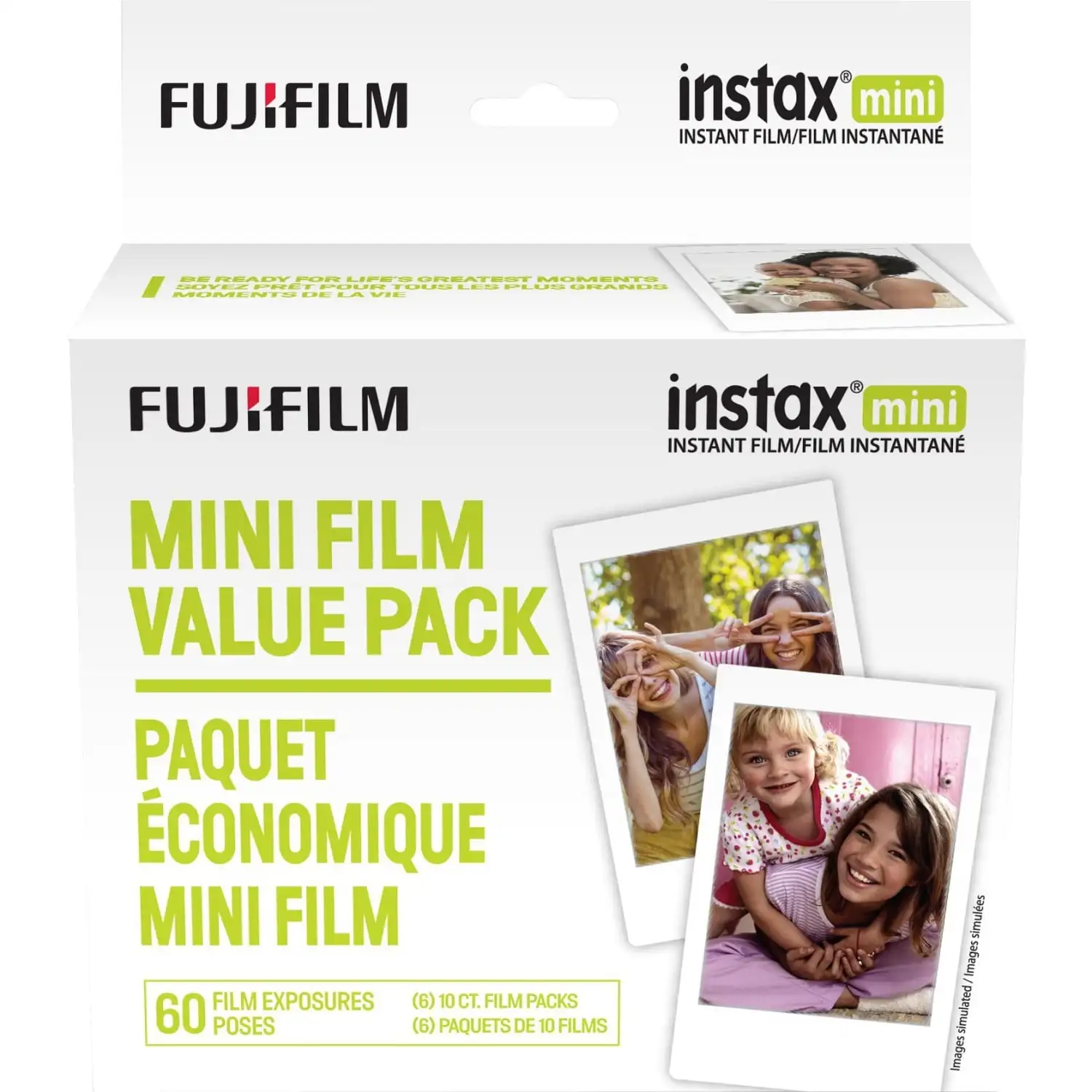 Mini Instant Film 60 Exposures Ideal Grain Quality with Sharp Clear Images Vivid Colors and Natural Skin Tones