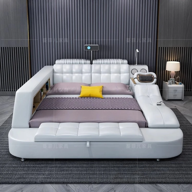 

Organiser Charger Bed Frame Electric Double Children Queen Massage Bed Speaker Luxury Letto Matrimoniale Home Accessories