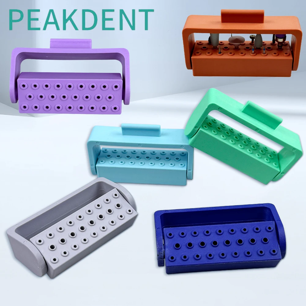 

26 Holes Dental Hole Drill Frame Block Box Root Canal File Drill Frame Placement Tray Disinfection Box Dentistry Materials