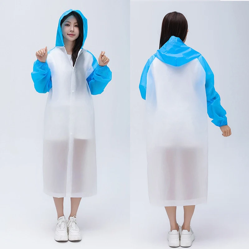 

EVA one-piece non-disposable raincoat adult men and women the same outdoor travel portable thick poncho
