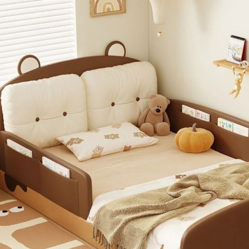 Bedroom bed with guardrail Cartoon surround bed Small apartment bed