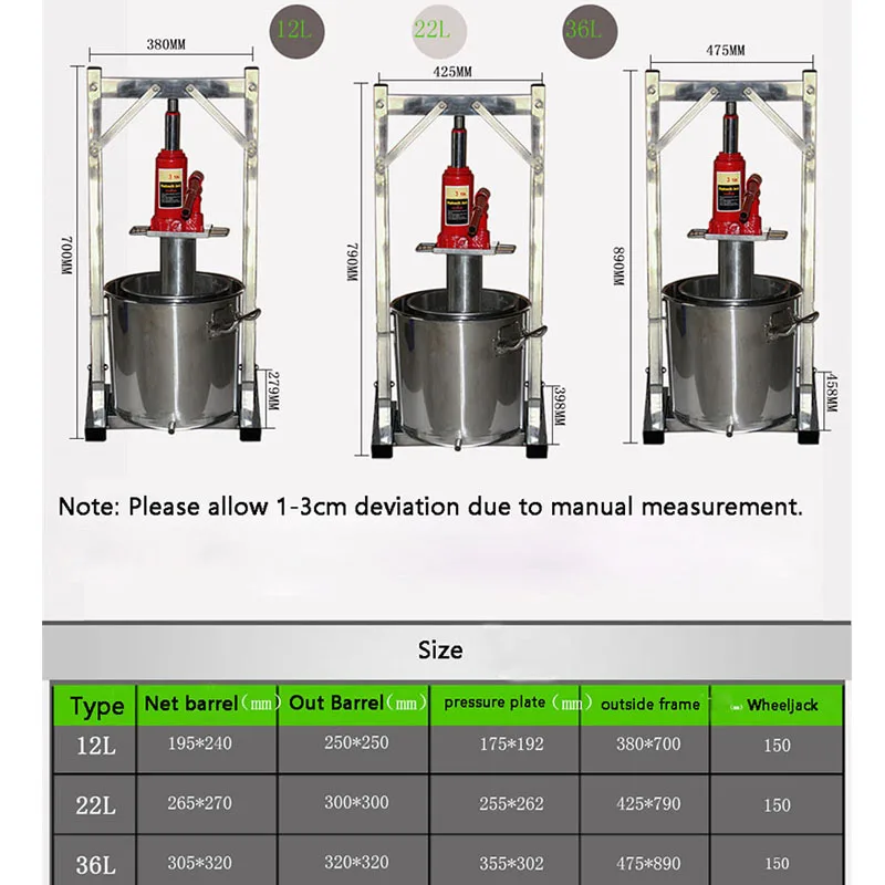 36L Factory Sale Small Home Use Grape Press Grape Wine Juice Machine Manual Strawberry Blueberries juicer