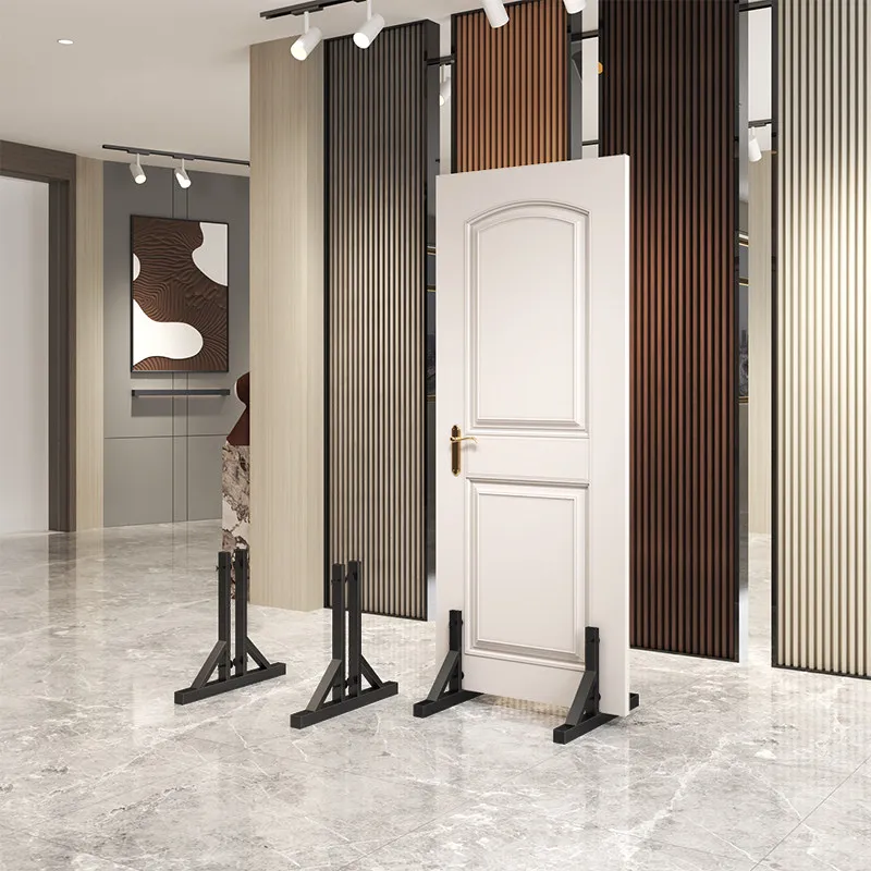Tile large board display stand Vertical floor-to-ceiling ceramic shelf Sample wooden door display stand