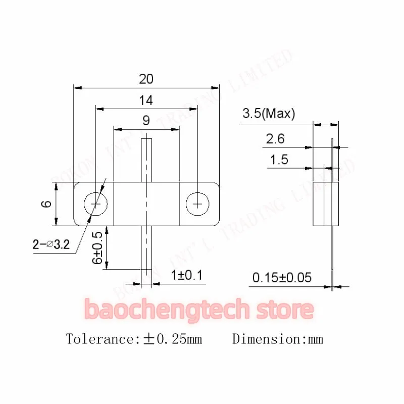 Atténuateur à bride 3DB 100watts, 100watts, DC-3GHz ohms, 50ohms, bride complète, faible VSWR, haute puissance, DC-3.0Ghz