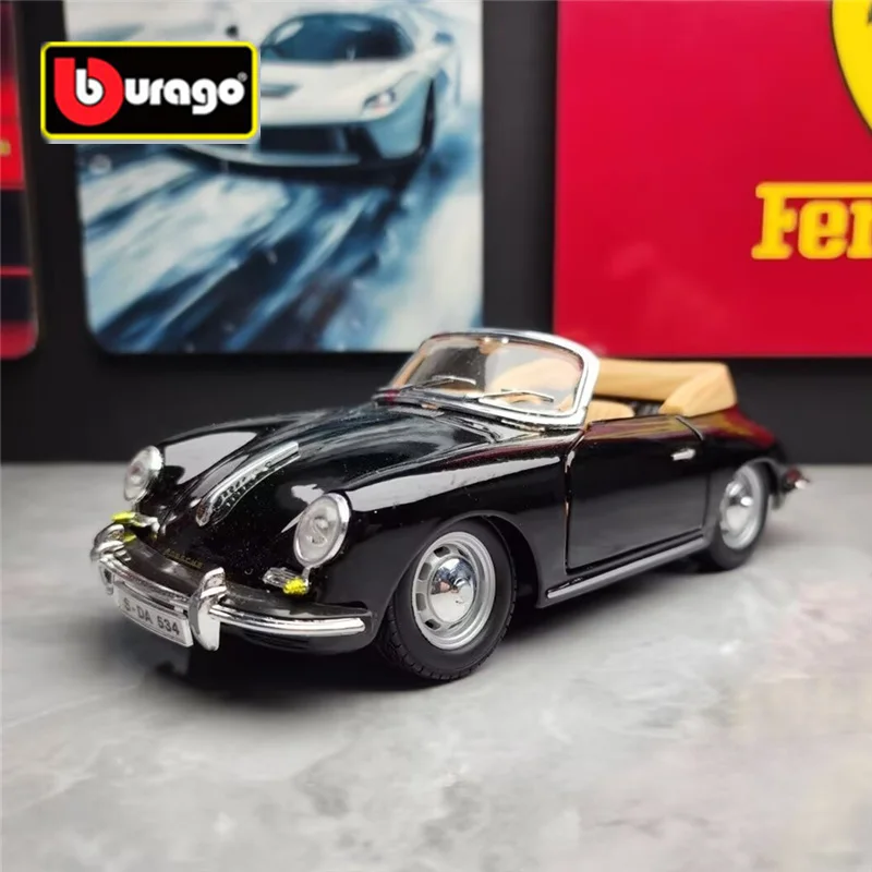 

Bburago 1:24 Porsche 356B Roadster Coupe, модель спортивного автомобиля из сплава, литая под давлением металлическая классическая модель автомобиля, имитация детской игрушки в подарок