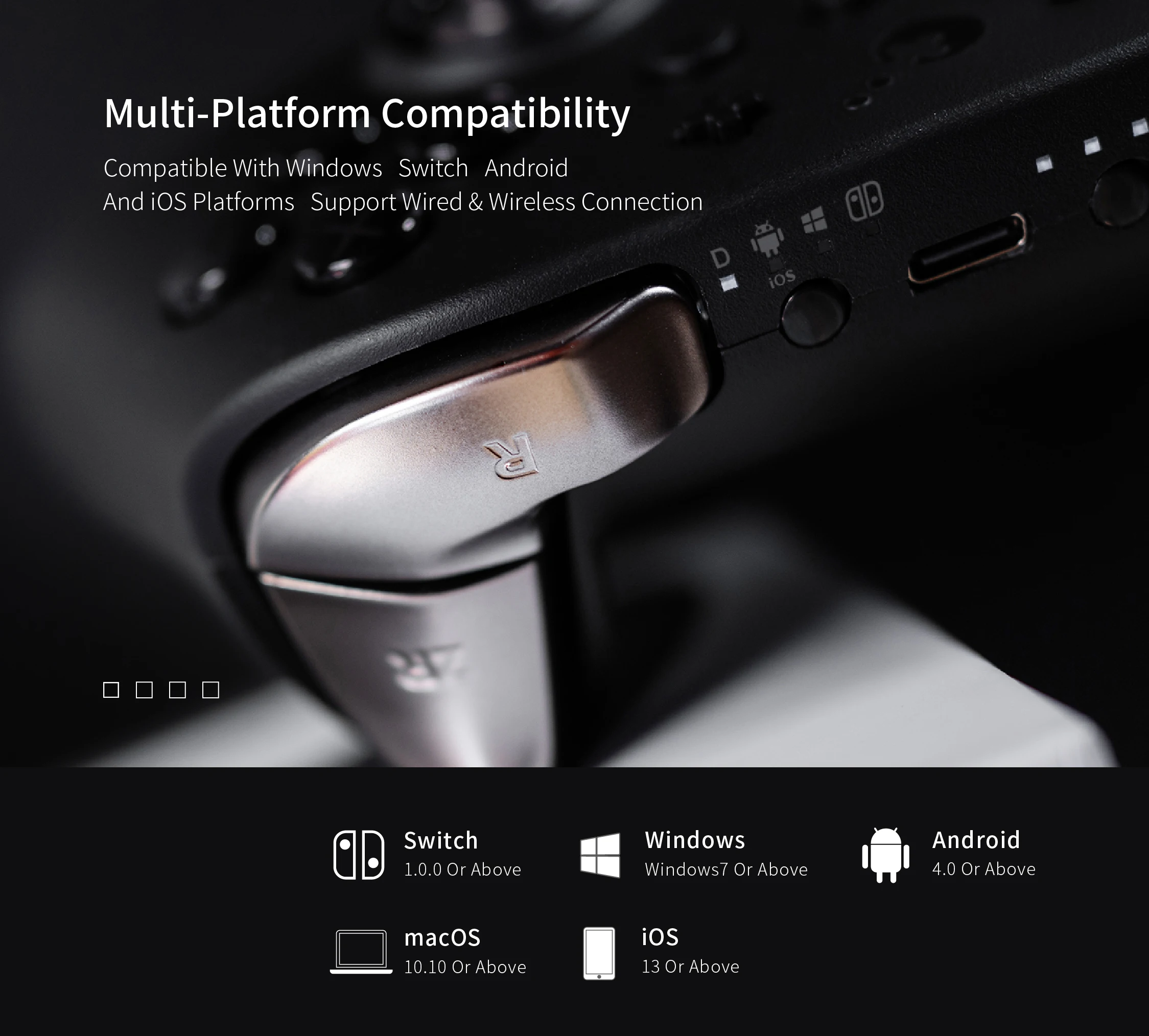 GuliKit Bluetooth-Spielcontroller mit TMR-Joystick und Hyperlink 2 Adapter für Windows/Switch 2/Steam Deck/iOS/macOS – Detail 16