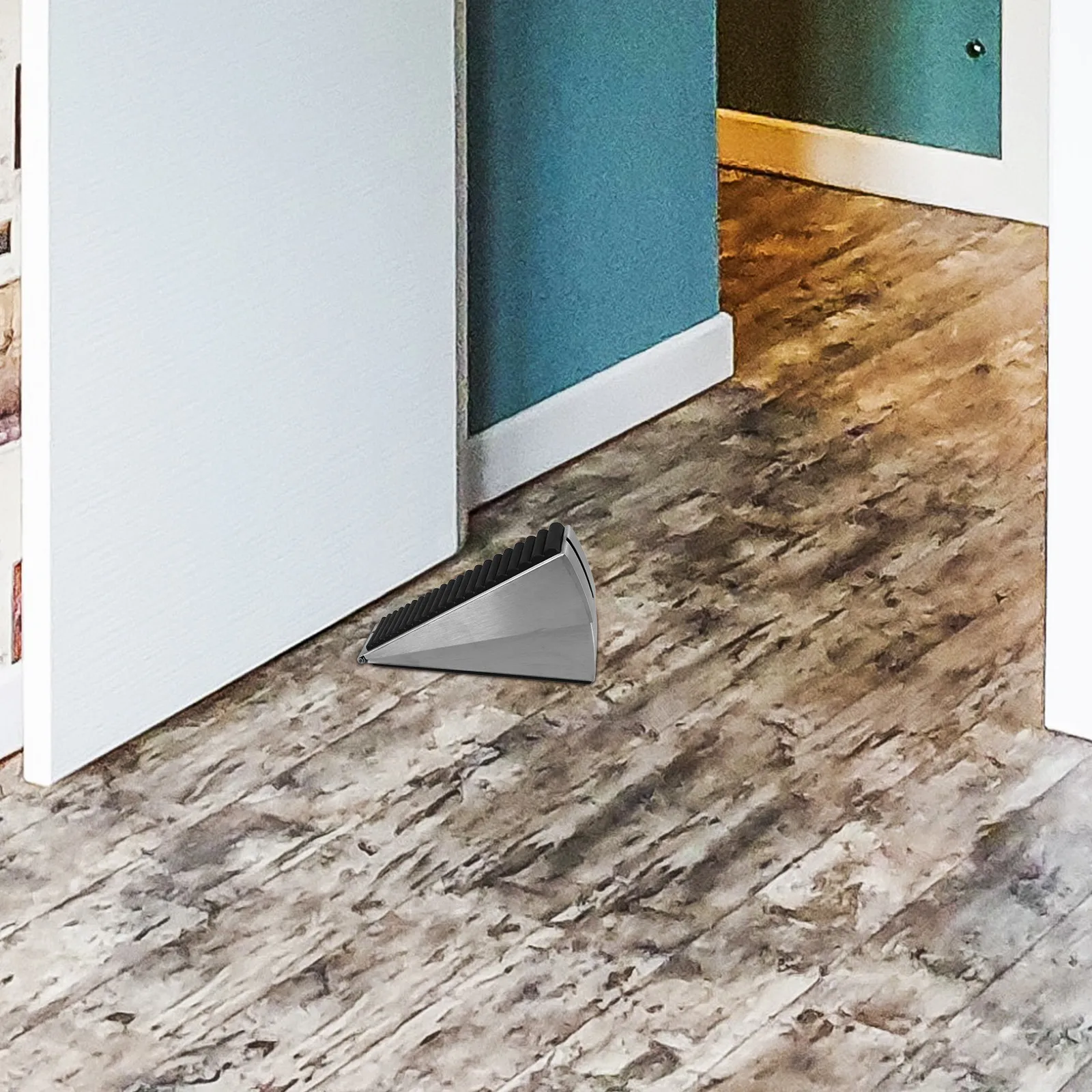 High Door Stopper Stainless Steel Heavy Duty Wedge for Bottom of Door Adjustable Fit Large Doors Office Home Hotel Security
