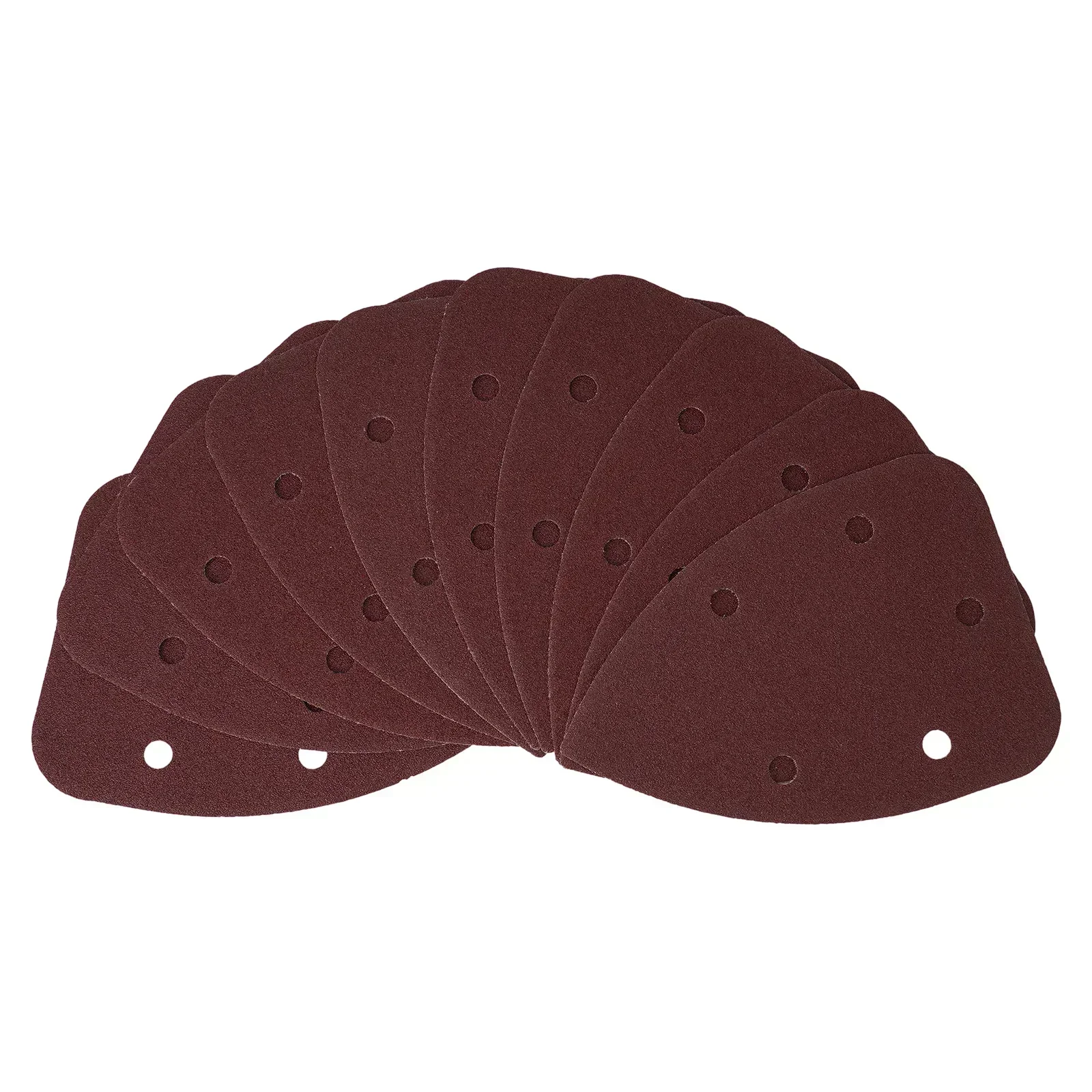 10pcs 5 HolesTriangular Sandpaper Sander Sand Paper Hook And Loop Alumina Sandpaper Disc Sanding Pad Abrasive Tool 40-600grit