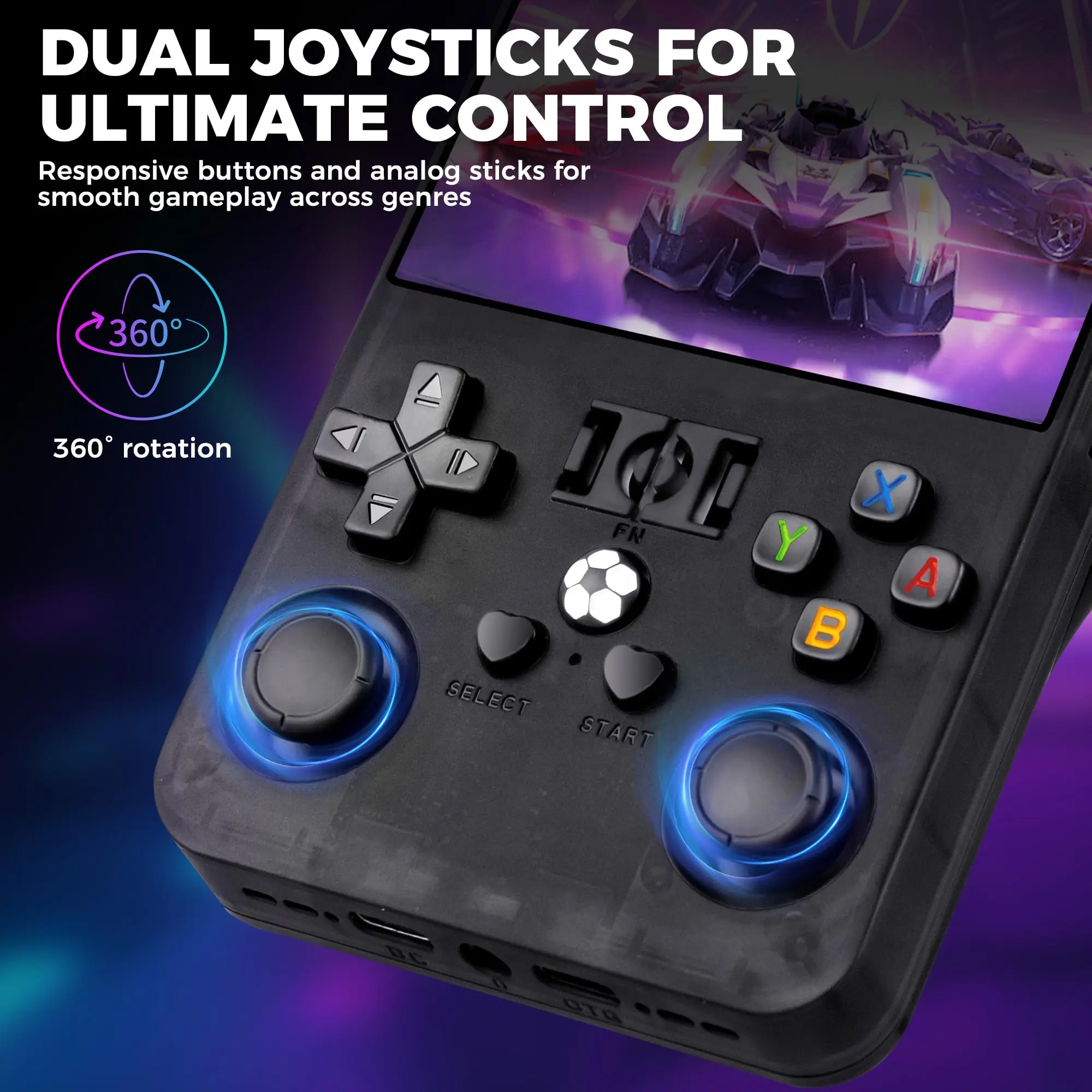 Linux System R36MAX 64GB Open Source Retro Handheld Video Game Console 4.0 Inch IPS Screen 18000+ Portable Pocket Video Player