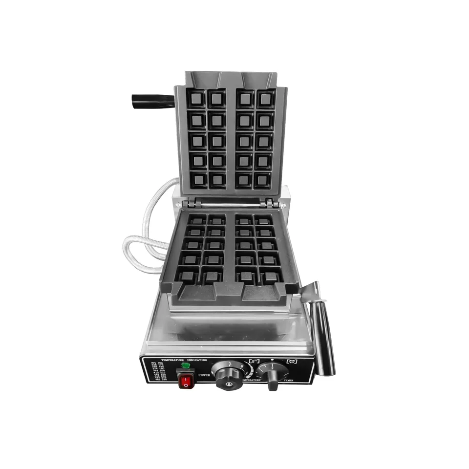 Commercial Ice Cube Shaped Waffle Maker 2400W Belgian Waffles Maker 90° Vertical Load Waffles Baking Machine for Snack Machine