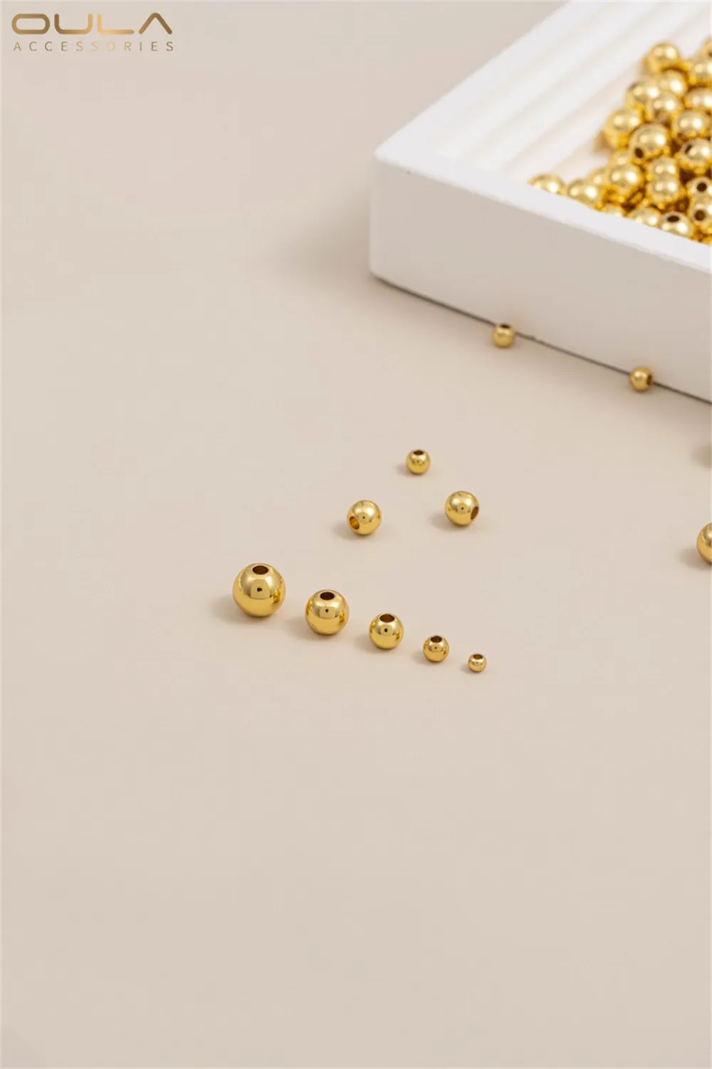 

18K Gold-plated Loose Beads Gold-plated Beads White Gold Spacer Beads Silver Beads Diy Handcrafted Beaded Jewelry Accessories