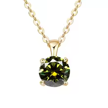 Classic Yellow Gold Cubic Zirconia Pendant 18K Silver Plated - Gold Yellow Green