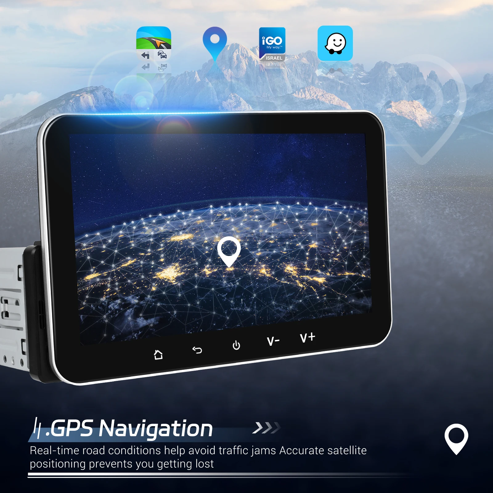 Hikity 7 ''شاشة تعمل باللمس أندرويد 1 الدين Carplay راديو ستيريو للسيارة مشغل وسائط متعددة مع بلوتوث واي فاي نظام تحديد المواقع راديو FM سبليت الشاشة